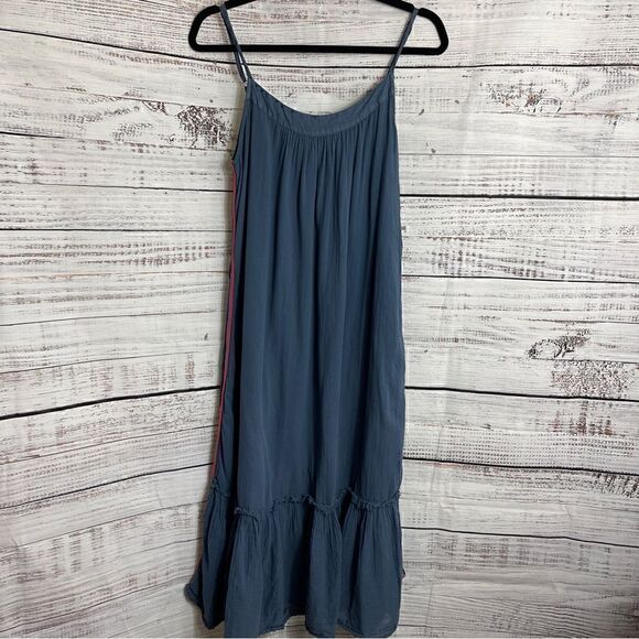 Sundry Dress Womens size M Slip tiered Maxi pigment Navy Minimalist Boho Cotton - Picture 4 of 11